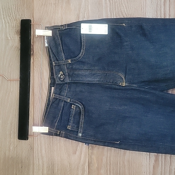 NWT Anthropologie Pilcro The Split Straight Dark Wash Jeans Size 25 or 26 - Picture 5 of 11